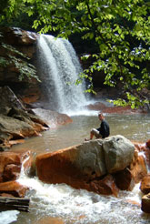 waterfall at the old railroad bed